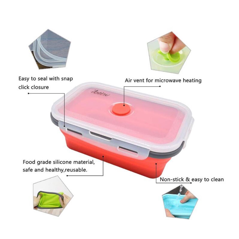 Hộp đựng đồ ăn bằng silicon đa năng có nắp gập dễ mở
