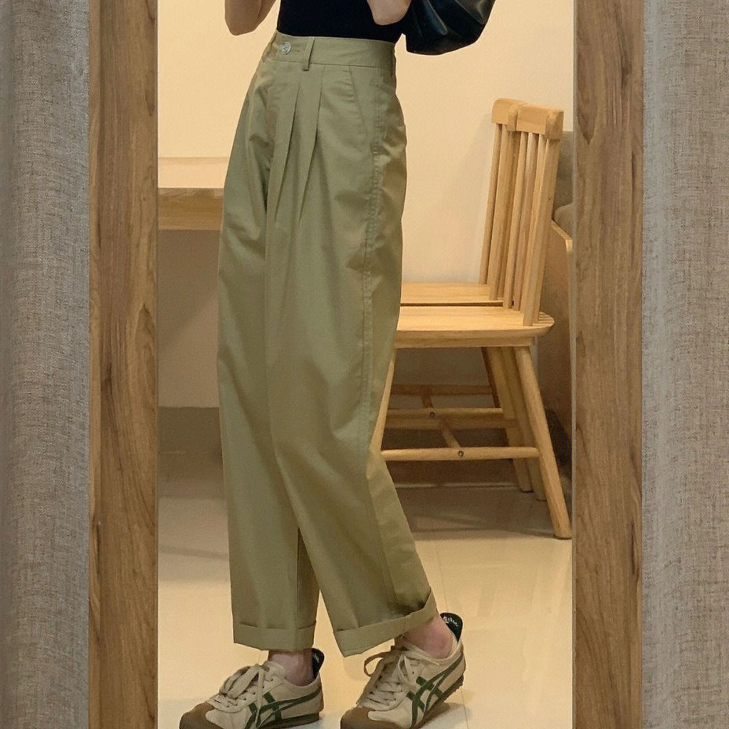 Quần Short Ống Rộng Lưng Cao Thời Trang Hàn Quốc Cho Nữ