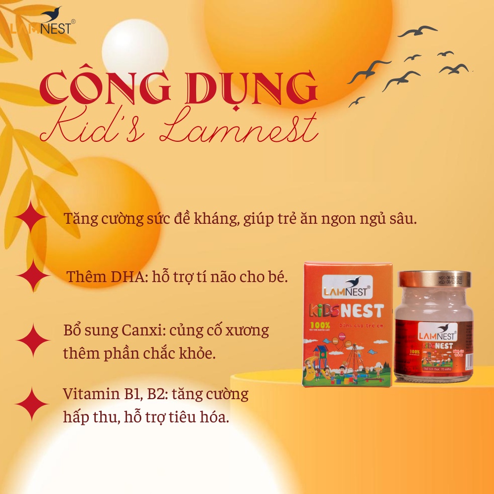 Yến Sào LamNest Chưng Cho Trẻ Em 30% Yến [ Mua 10 Tặng 1 ]