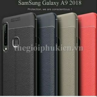 Ốp lưng dẻo vân da Auto Focus cho galaxy A9 2018