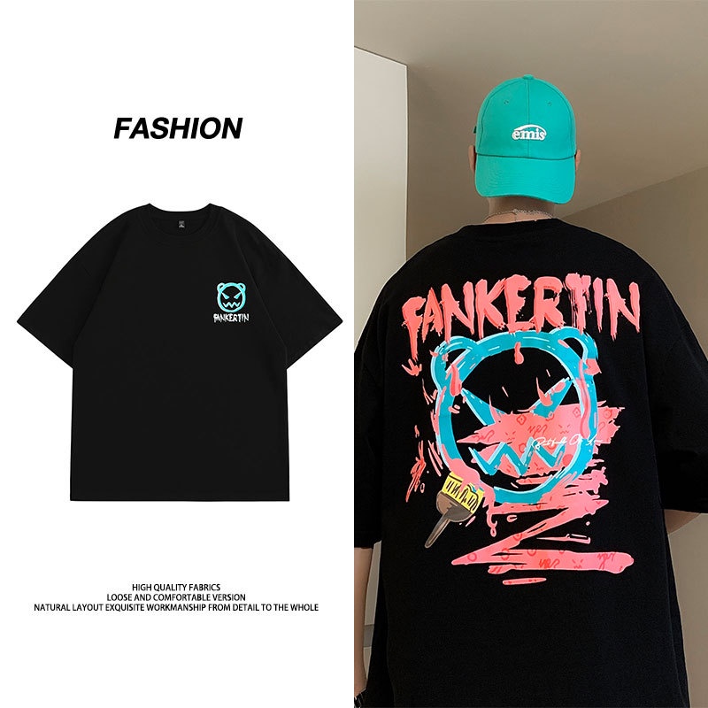 Áo phông form rộng nam nữ Hus dáng thun trơn unisex kiểu tay lỡ cổ tròn màu đen trắng chất dày dặn oversize mã AT001 | BigBuy360 - bigbuy360.vn