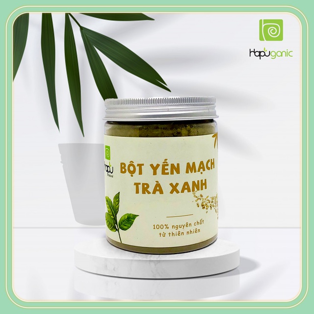 Hũ Bột Yến Mạch Trà Xanh Nguyên Chất HaPu Organic Mặt Nạ Bột Thiên Nhiên 100g