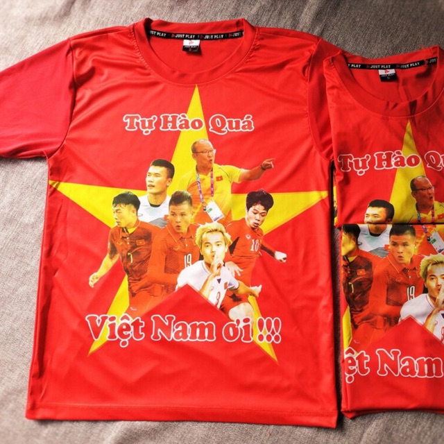 Áo cổ vũ đội tuyển bóng đá Việt Nam Áo đỏ sao vàng áo thun nam nữ Siêu Đẹp Giá cực sốc