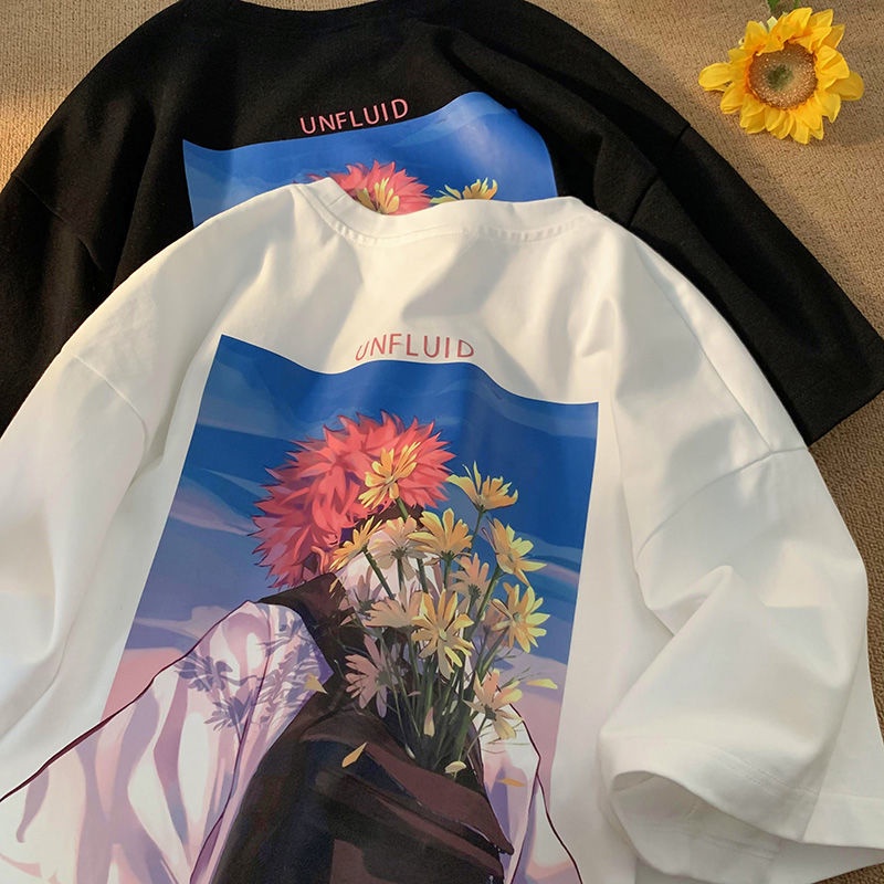 Áo Thun Tay Ngắn Dáng Rộng 2022 Họa Tiết Hoạt Hình Phong Cách Mùa Hè Mới Cho Nam