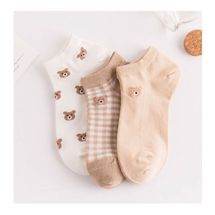 Set 3 đôi vớ hoạ tiết phối màu độc đáo