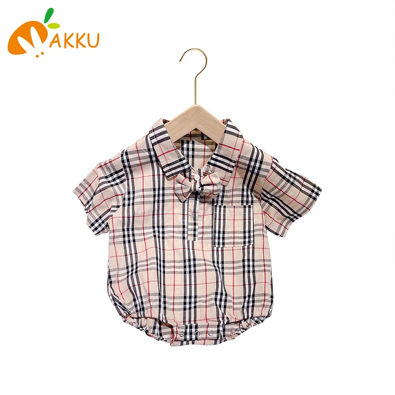 Áo Liền Quần Ngắn Tay Sọc Ngang In Chữ Cho Bé Trai Và Bé Gái Sơ Sinh