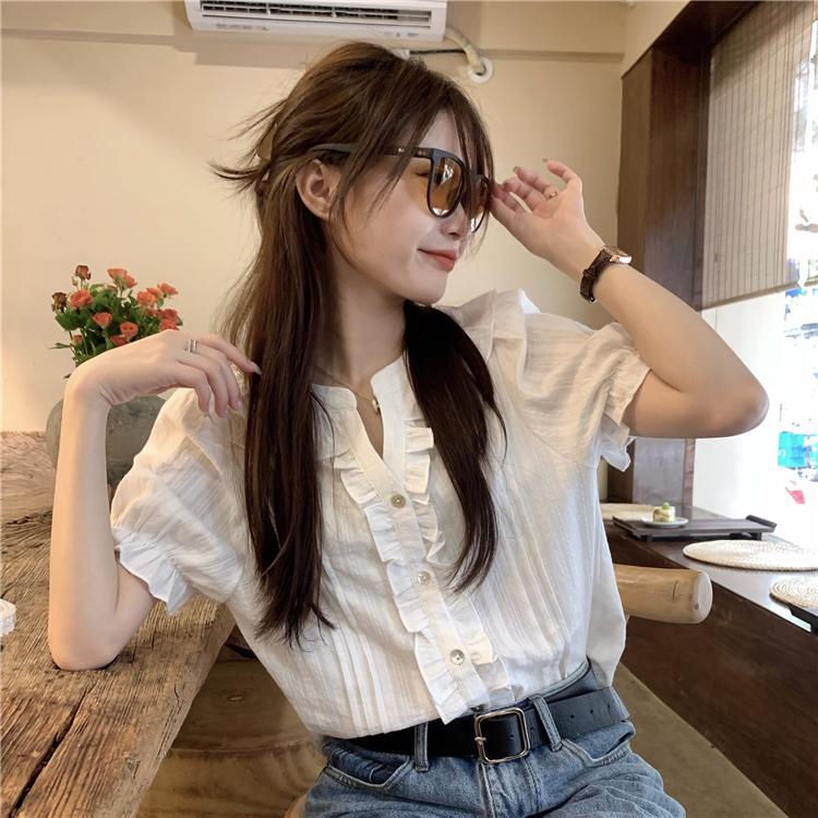 Áo kiểu nữ BH ngắn tay cổ tròn thời trang