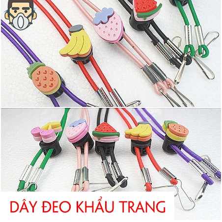 Dây đeo khẩu trang Hàn Quốc hình hoạt tiết trái cây dễ thương, co giãn rút chất lượng cao