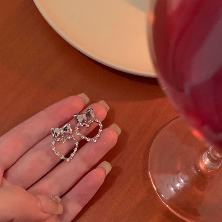 Khuyên Tai Bạc Hình Trái Tim Phong Cách ins Phong Cách Mới 2022 Cho Nữ