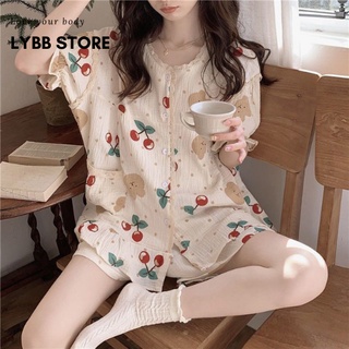 Đồ Bộ Mặc Nhà Hoạ Tiết Dễ Thương Tay Cộc Vải Lụa Sữa, Set Ngủ Pyjama Quần Đùi Tiểu Thư Đáng Yêu Phong Cách Hàn Quốc