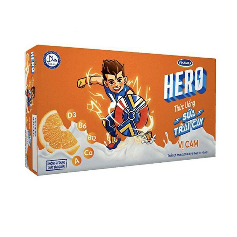 Thùng sữa Hero vị cam 110ml 48 hộp