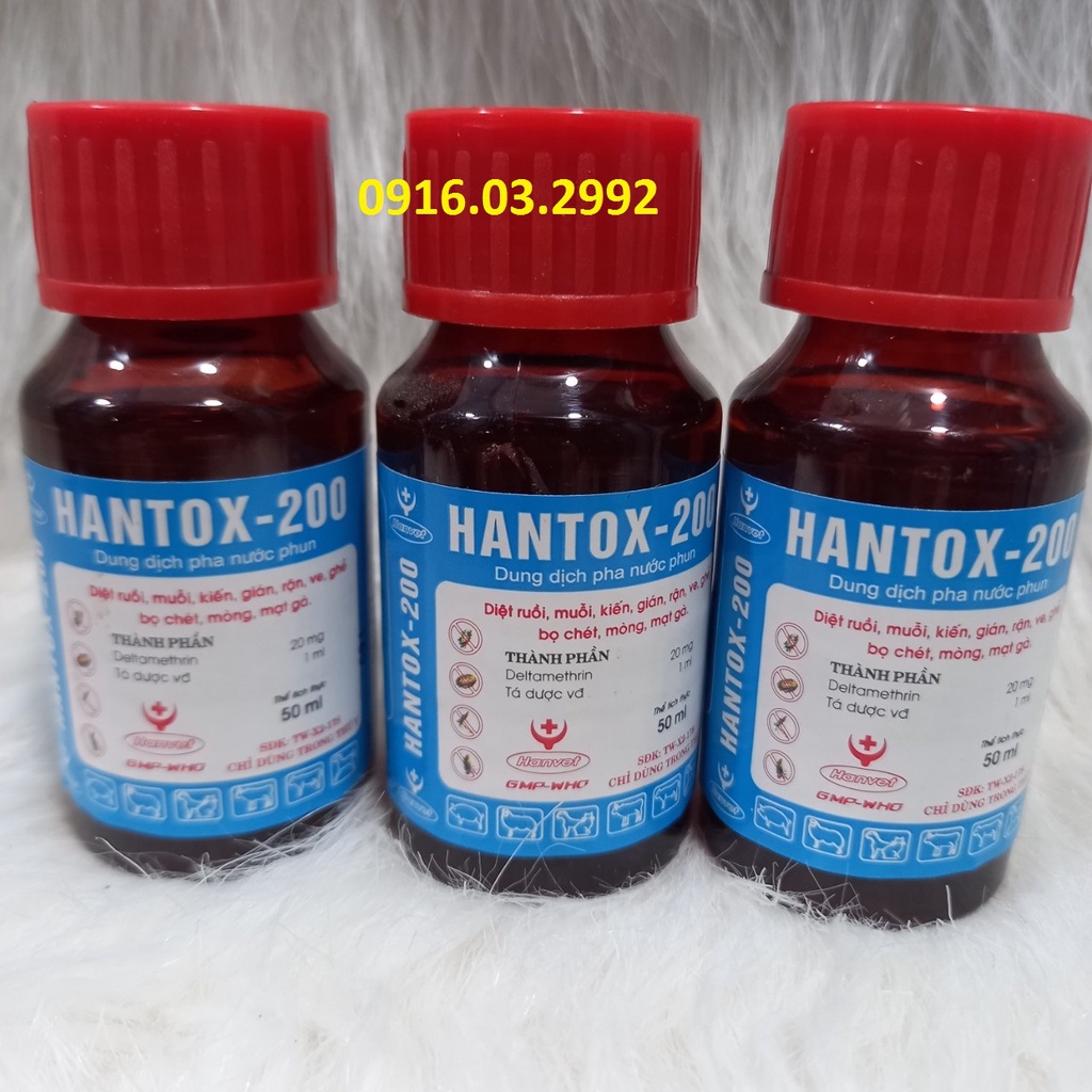 Dạng lỏng pha nước Hantox 200 xử lý rận bọ chét ruồi muỗi