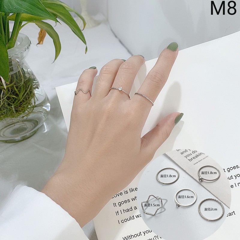 Sỉ 3 Set nhẫn kiểu dáng đa dạng thời trang