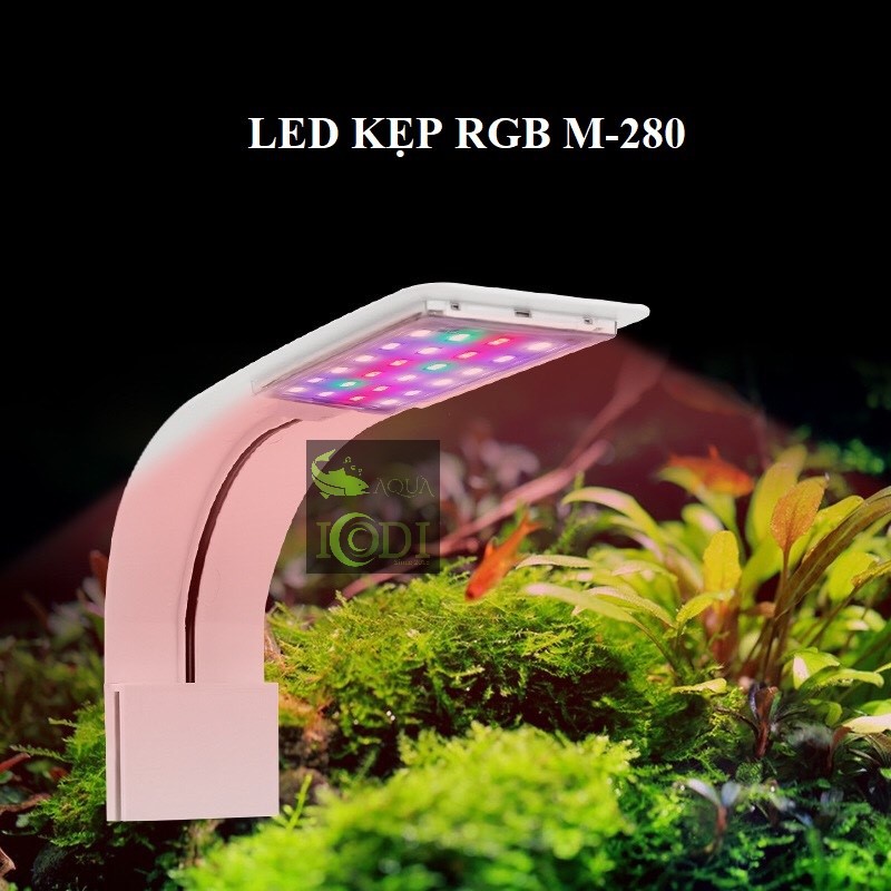 Đèn bể cá kẹp thành bể RGB M-280 bể cá cảnh bể thuỷ sinh