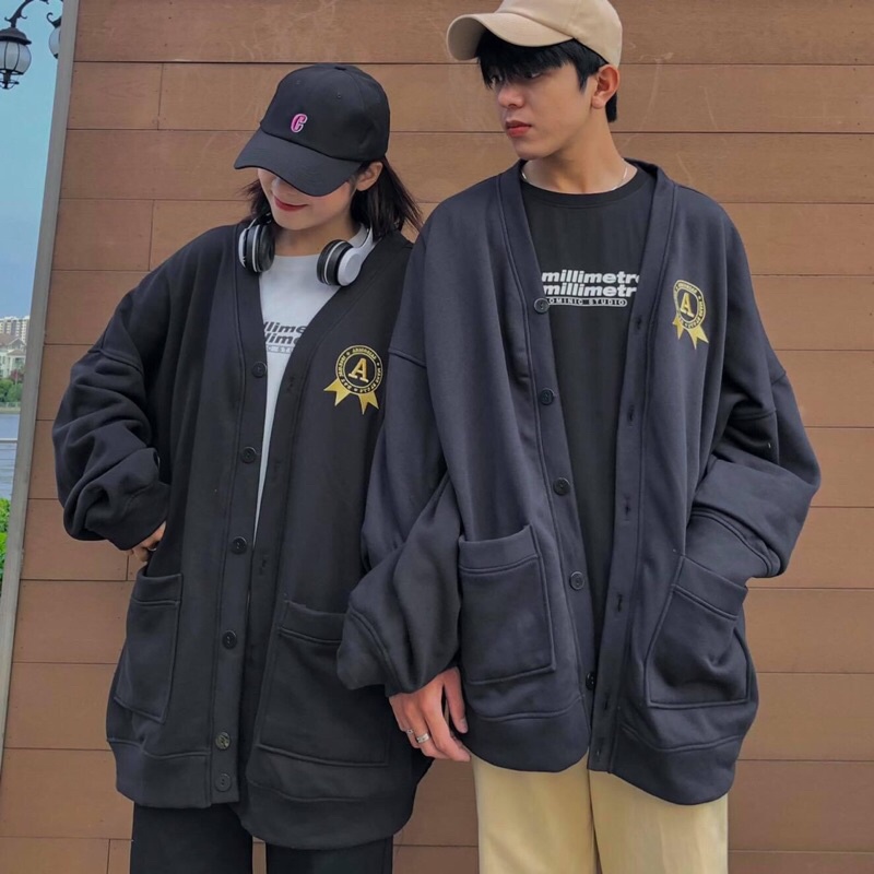 Áo Khoác Cardigan Phông chữ A , chất nỉ cottong bao to , đay đẹp ,  Nam Nữ Unisex Form Rộng Ullzang | BigBuy360 - bigbuy360.vn