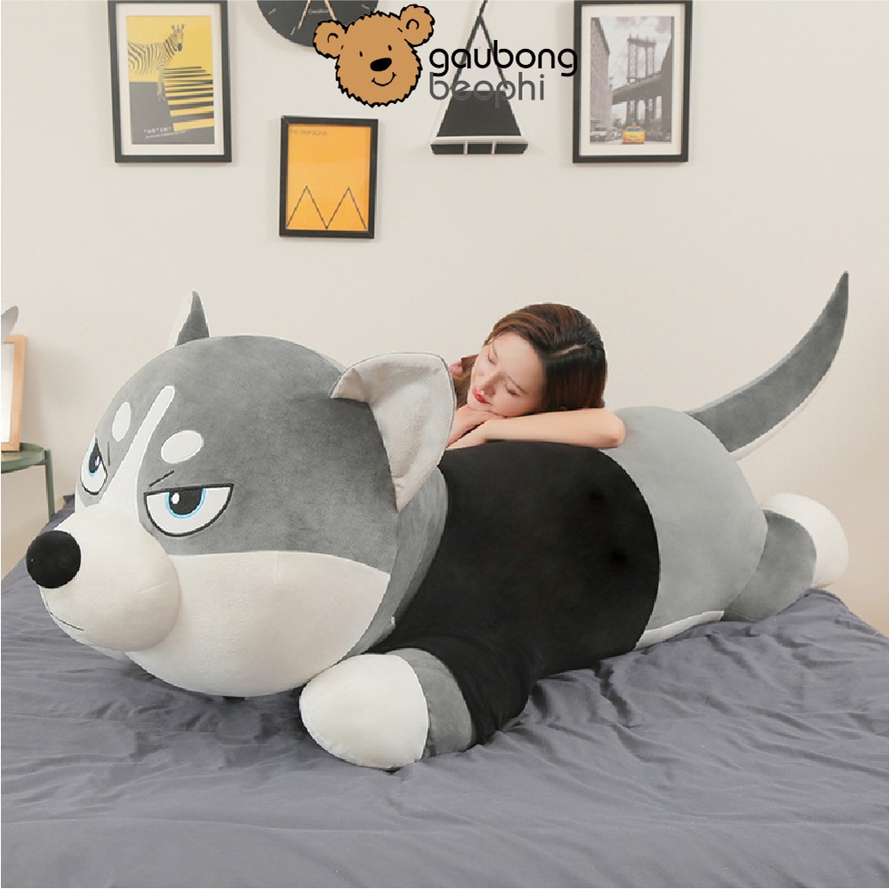Gấu Bông Chó Husky Hàng Cao Cấp Siêu Đáng Yêu Cute - Vải Mịn Gòn Cao Cấp An Toàn Cho Bé Gấu Bông Béo Phì