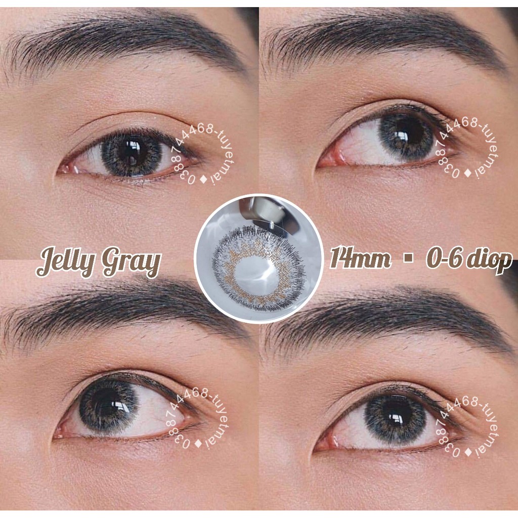 Lens Xám Tây Jelly Gray 14mm 0 Độ - Kính Áp Tròng Hàn Quốc Chính Hãng Vassen Sexy Me