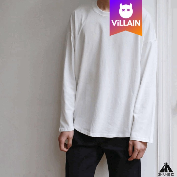 Áo Thun Trơn Dài Tay Nam Nữ Unisex Thời Trang Hàn Quốc - Villain | BigBuy360 - bigbuy360.vn