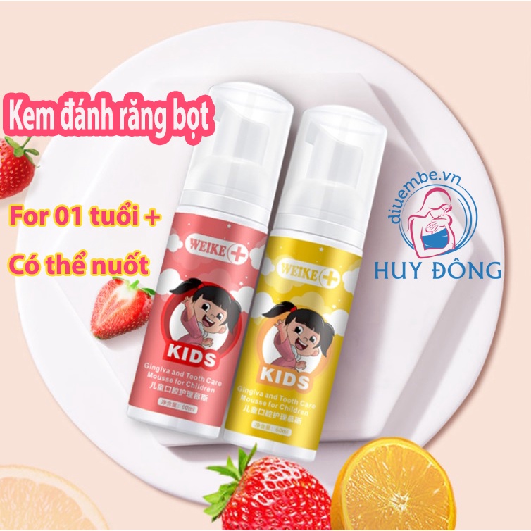 Kem đánh răng bọt WEIKE cho bé 1 tuổi trở lên