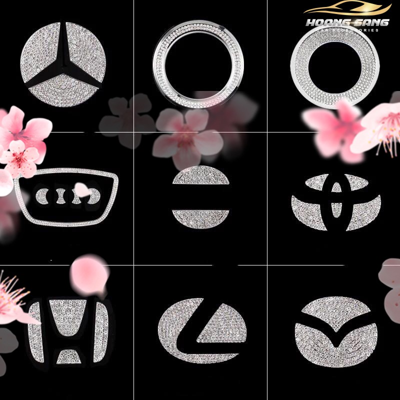 Logo Đính Đá Gắn Vô Lăng - Đính Đá Logo Mazda - Đính Đá Logo Mercedes - BMW - Honda - Hyundai