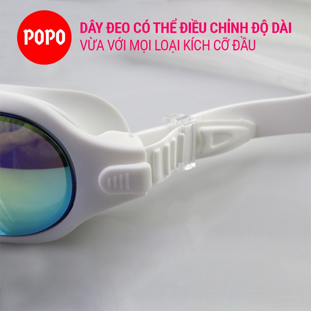 Kính bơi người lớn tráng gương cản tia UV hạn chế sương mờ POPO SY1111 phù hợp cho nam nữ, cho bé, trẻ em từ 8 tuổi