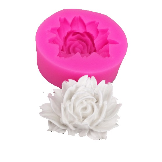 Khuôn rau câu silicon 3D hoa hồng nở