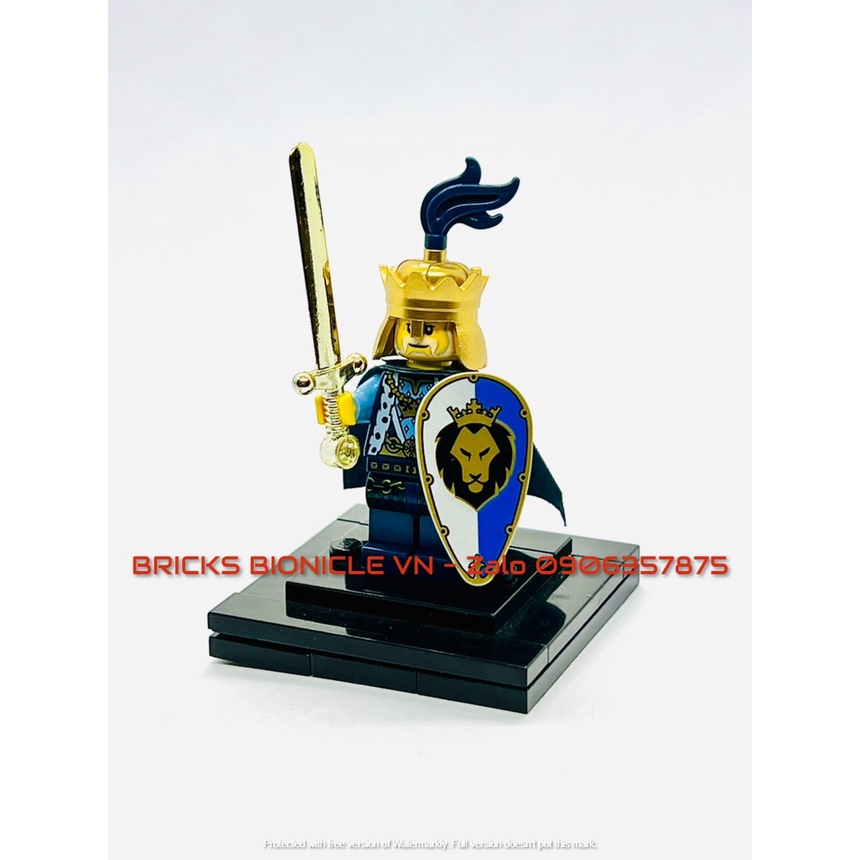 LEGO MINIFIGURES - ĐỒ CHƠI XẾP HÌNH LEGO NHÂN VẬT TRUNG CỔ - CASTLE BLUE LION KING - VUA SƯ TỬ XANH DƯƠNG