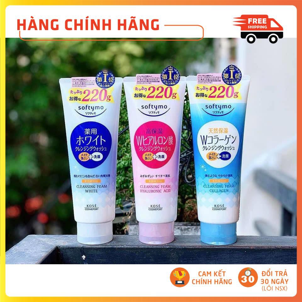 [Hàng Nhật] Sữa Rửa Mặt KOSE Softymo Nội Địa Nhật | SRM KOSE Collagen, White, Hyaluronic Acid 220g | BigBuy360 - bigbuy360.vn