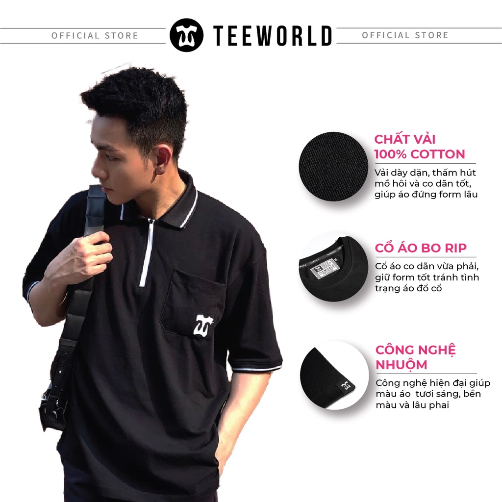 Áo Thun Teeworld Polo Premium Unisex Nam Nữ Form Rộng