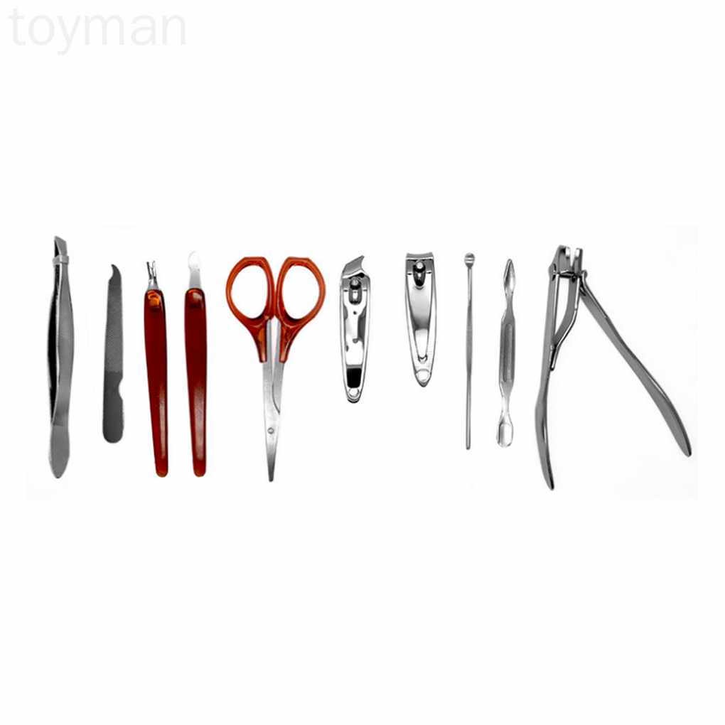 [Hàng mới về] Set 10 dụng cụ làm móng bằng thép không gỉ đa năng tiện dụng