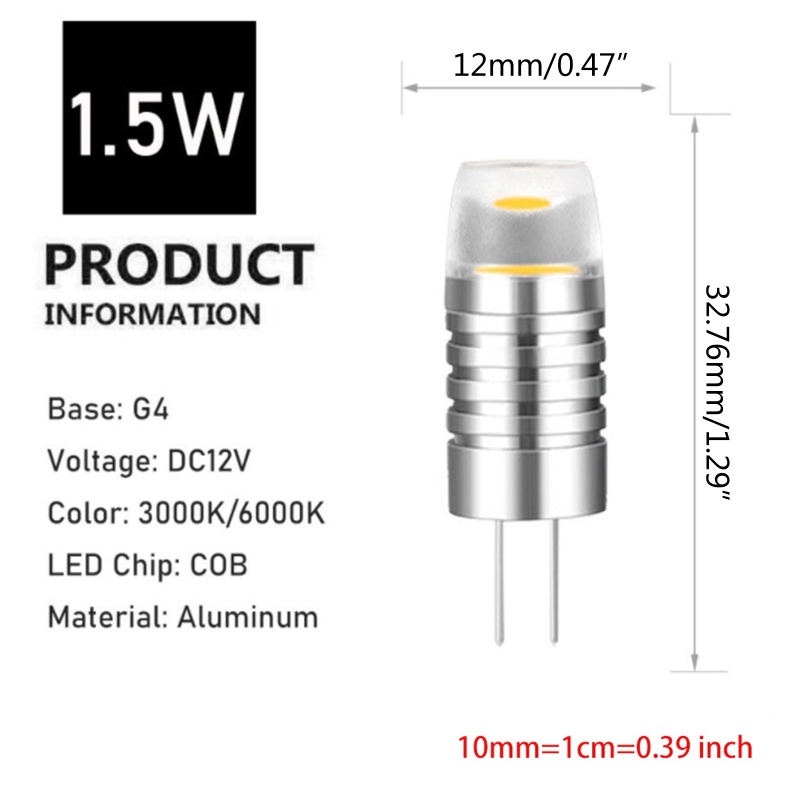 ✿ 1 Bóng Đèn LED G4 Mini 1.5W DC 12V COB Bằng Nhôm Thay Thế Chuyên Dụng Cho Đèn Chùm