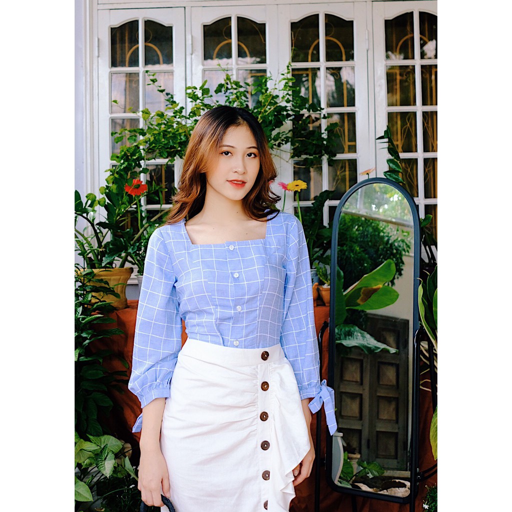 Áo Sọc Cổ Vuông