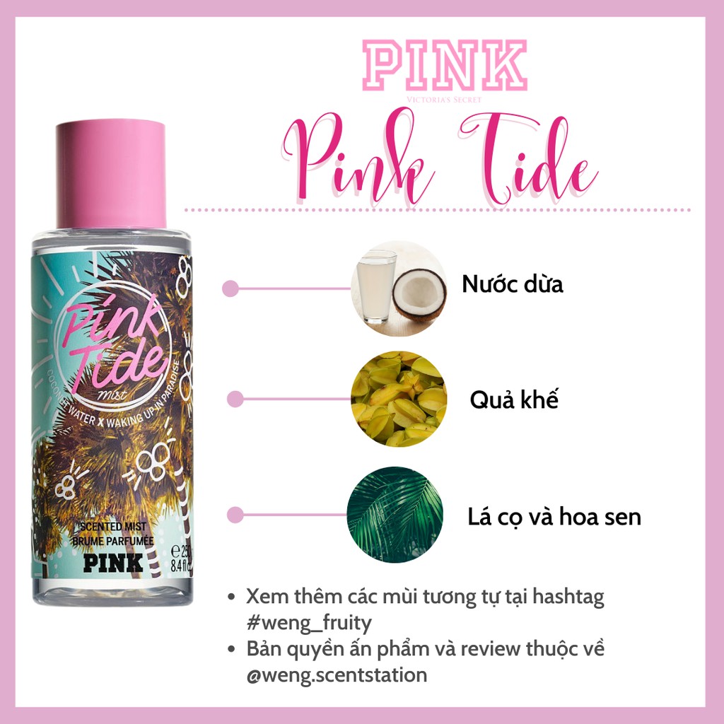 Xịt thơm toàn thân Victoria’s Secret dòng Pink: Pink Tide