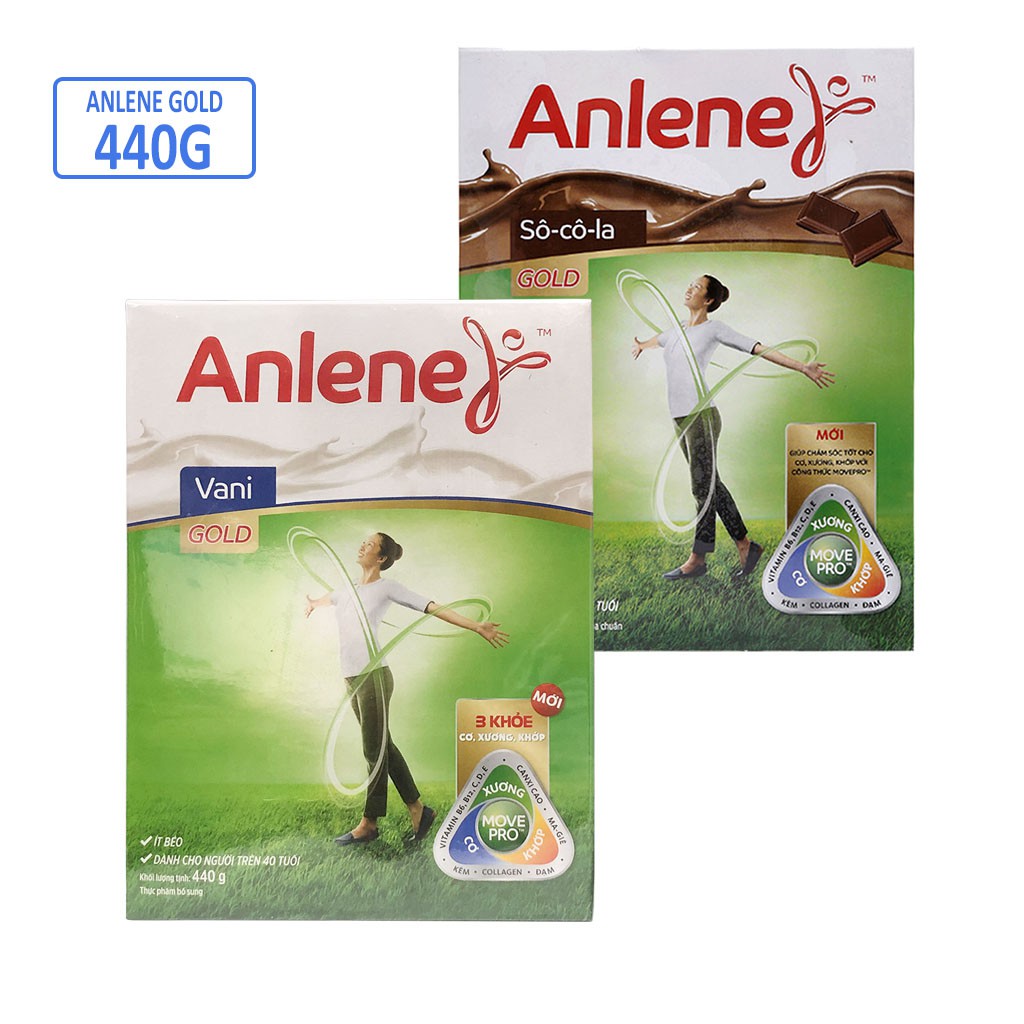 SỮA BỘT ANLENE GOLD VANI/SOCOLA HỘP GIẤY 440G