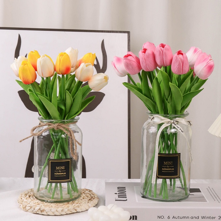 Hoa Giả - Hoa Tulip Havi cao cấp 33cm nhiều màu sắc trang trí xinh xắn, phụ kiện decor