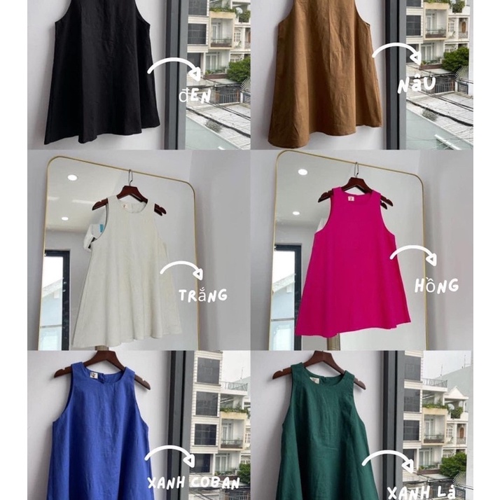 Áo Kiểu Nữ Sát Nách Vải Cotton Không Nhăn - JIJI TOP