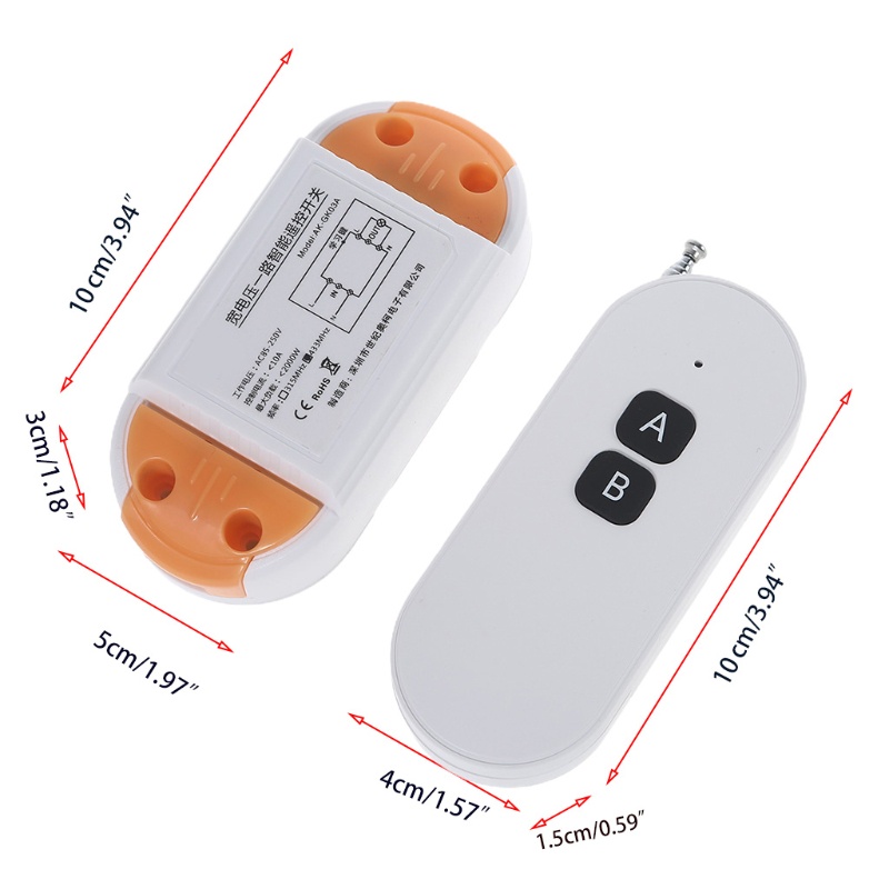 Bộ Điều Khiển Từ Xa 433Mhz AC85V-250V Cho Cổng Cửa Ga Ra Vào