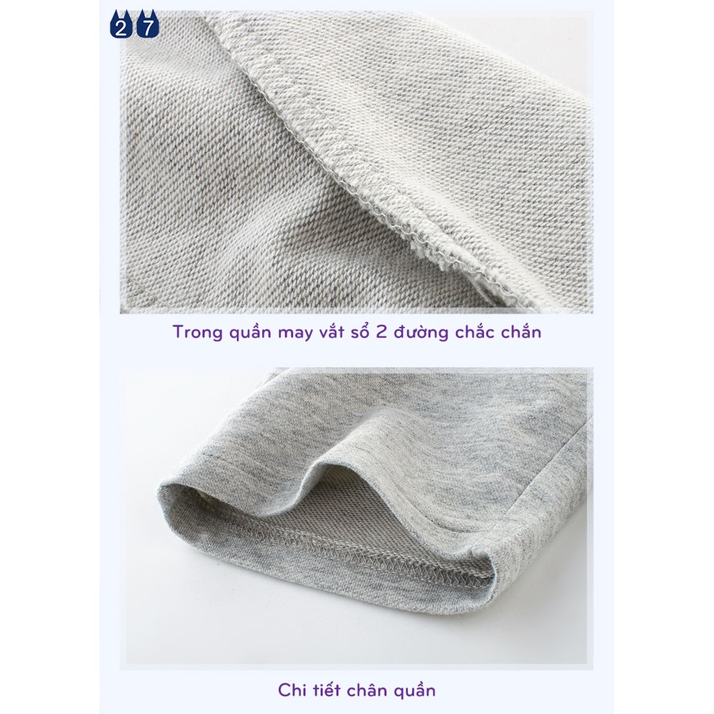 Quần thun cho bé 27kids họa tiết thể thao chất cotton hàng xuất Âu Mỹ