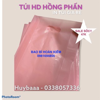 [ NHẬN IN TÚI] 1KG TÚI HD HỒNG PHẤN túi nilon dẻo, đựng mỹ phẩm, quần áo túi hột xoài giá rẻ bao bì đóng hàng gói hàng