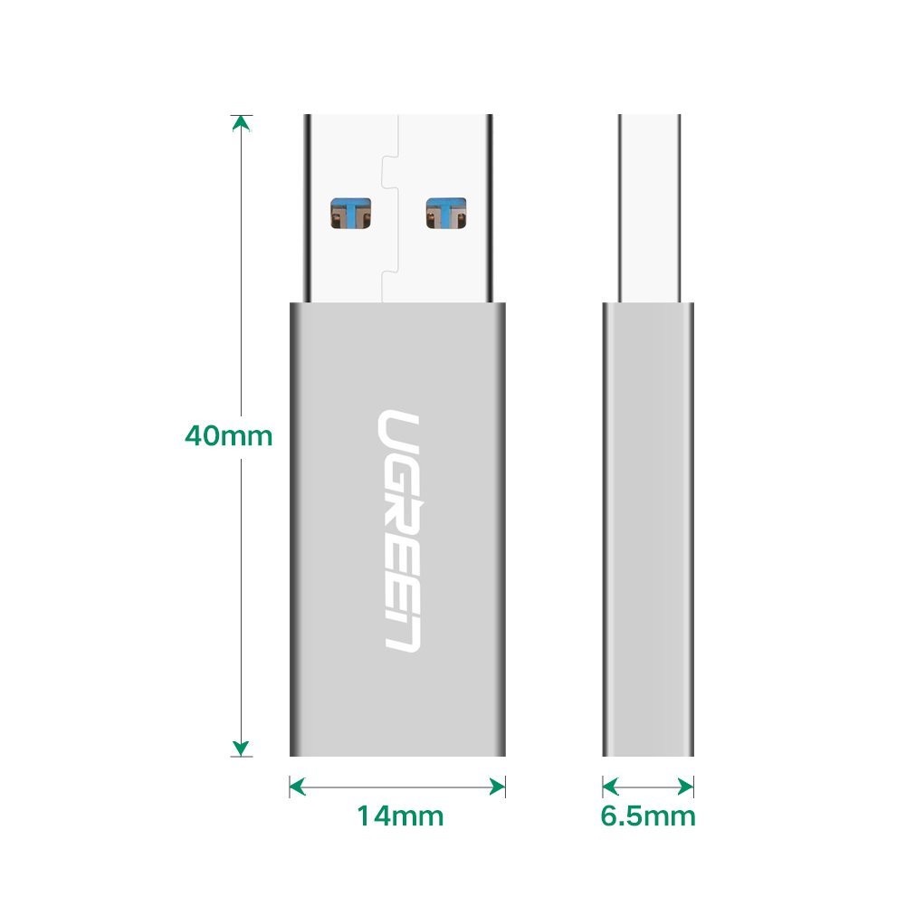 Đầu chuyển USB 3.0  sang USB Type C chính hãng Ugreen UG-30705 cao cấp( usb to typec)