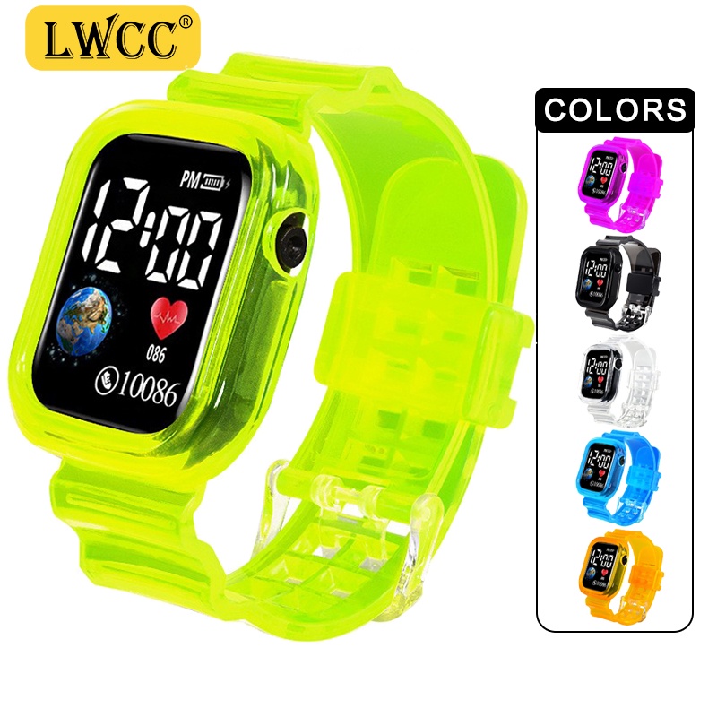 Đồng hồ đeo tay LWCC D03 điện tử LED màu sắc tùy chọn phong cách thể thao thời trang dành cho nam và nữ