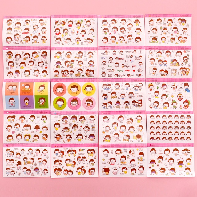 Hộp 20 tấm sticker Moimoi tấm 6.5*9cm Pison dễ thương - PVN1680 – 1 bộ