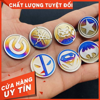 Tem dán TITAN logo tròn mẫu MOBIISTAR, BREMBO, IRON MAN, BAT MAN, MÈO MAY MẮN ( D = 2CM )