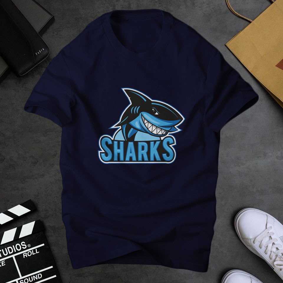 Áo Phông Nam Nữ Shark In Hình Cá Mập kỹ thuật số sắc nét ,chất vải cotton dày dặn co giãn tốt | ur sport