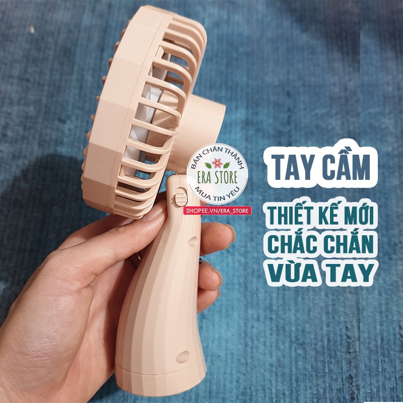 [HOT MUA 1 ĐƯỢC 4] Quạt mini 5 cánh tích điện cầm tay siêu mát có đèn pin 6 màu led xinh xắn nhỏ gọn tiện mang đi | BigBuy360 - bigbuy360.vn