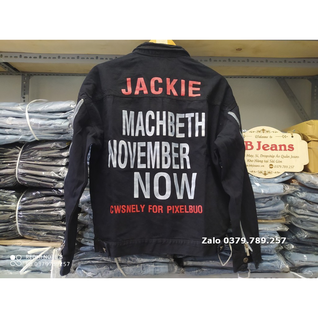 (Sỉ) Áo khoác jean nữ form rộng đen rách - áo khoác jean 2 dây kéo xanh đen cao cấp Chiwawa shop