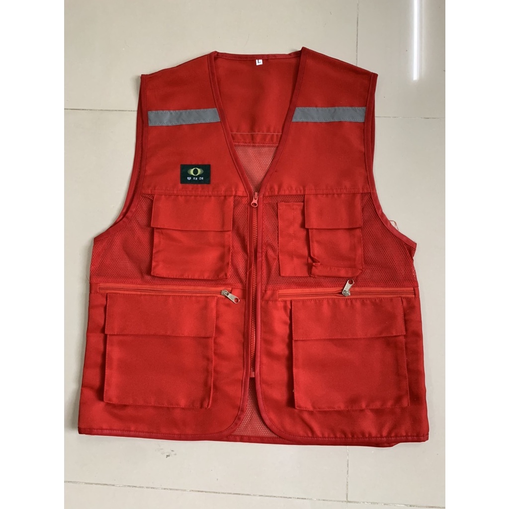 Áo gile kaki xuất Hàn, có phản quang