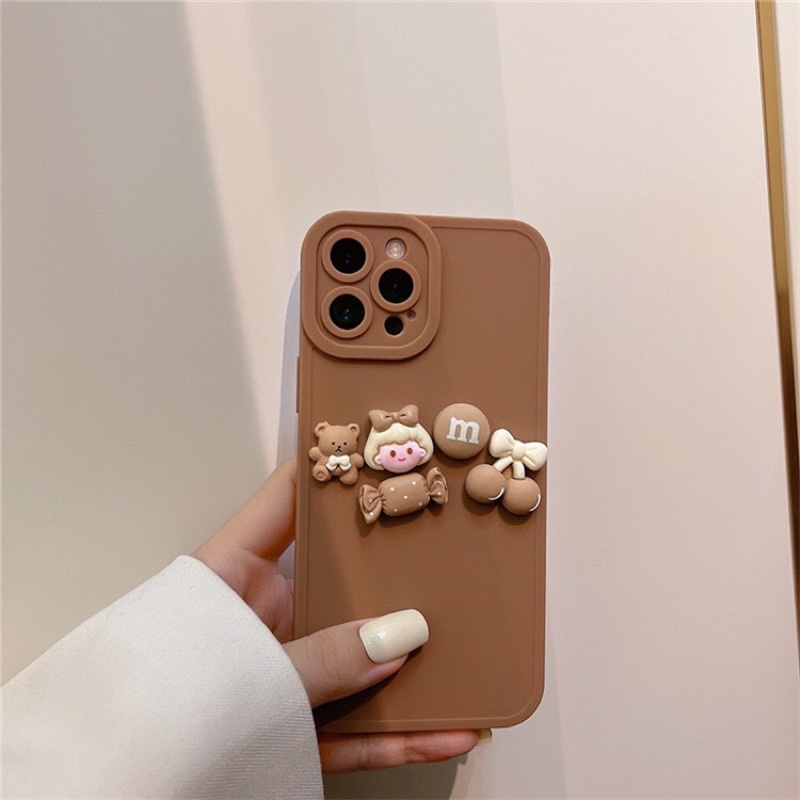 [ CÓ IP 13 ] Ốp lưng ip hình hoa anh đào/cô gái màu nâu sticker cho IPHONE 11/11pm/12/12pm/13/13promax- Mr.Case