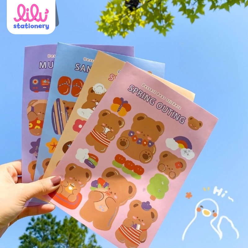 Sticker cute dán sổ dán mũ bảo hiểm điện thoại laptop thiết kế cá nhân tấm lớn K48