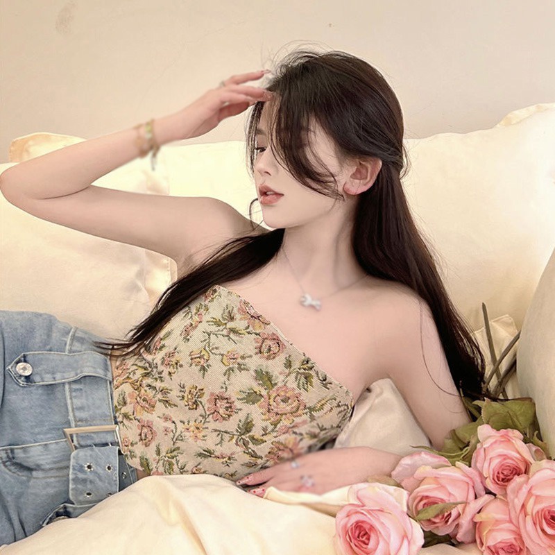 Áo Hai Dây Mỏng Nhẹ In Họa Tiết Hoa Gợi Cảm Cho Nữ